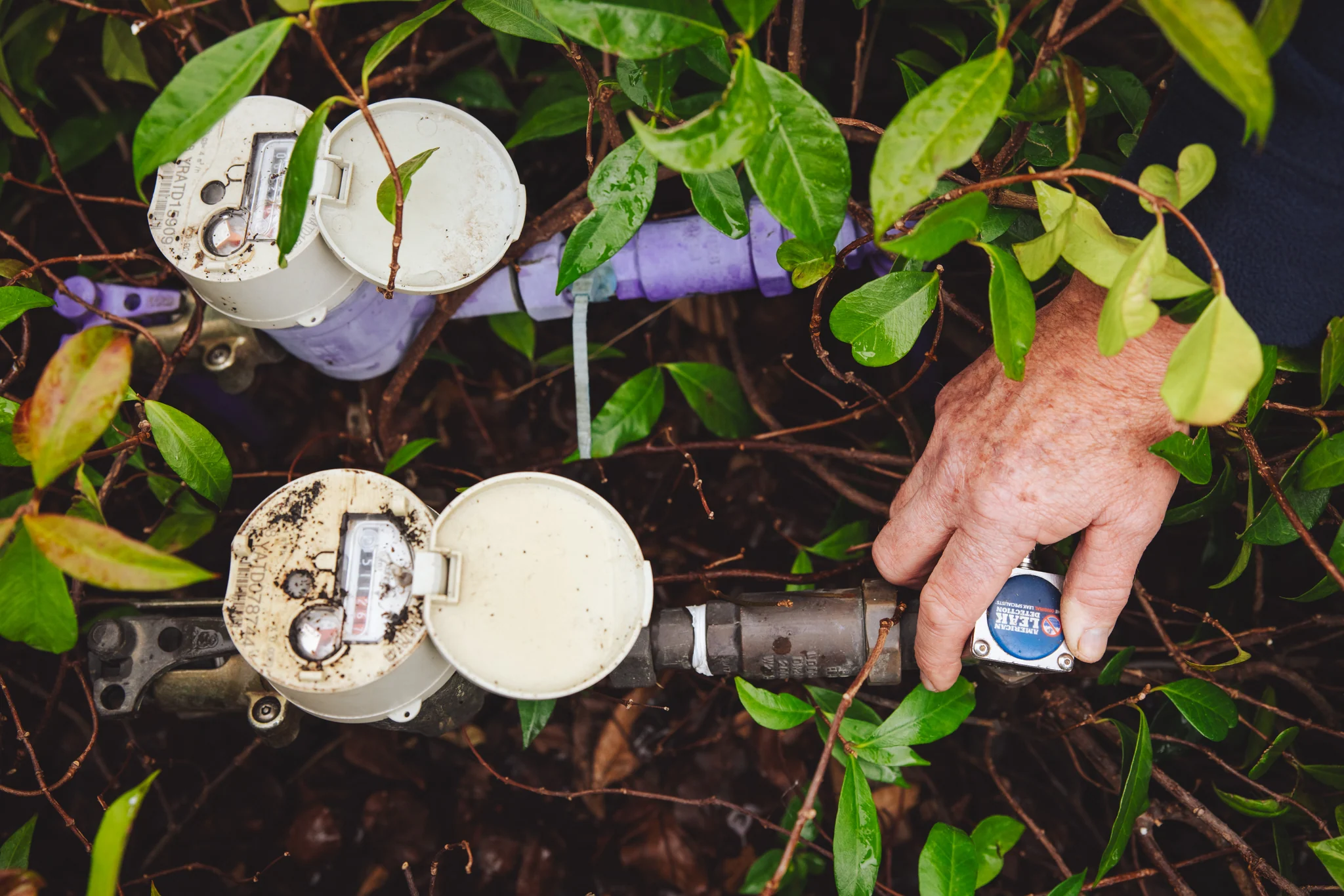 Specialist residential main water line leak detection in Australia with pipe route marking and acoustic listening equipment