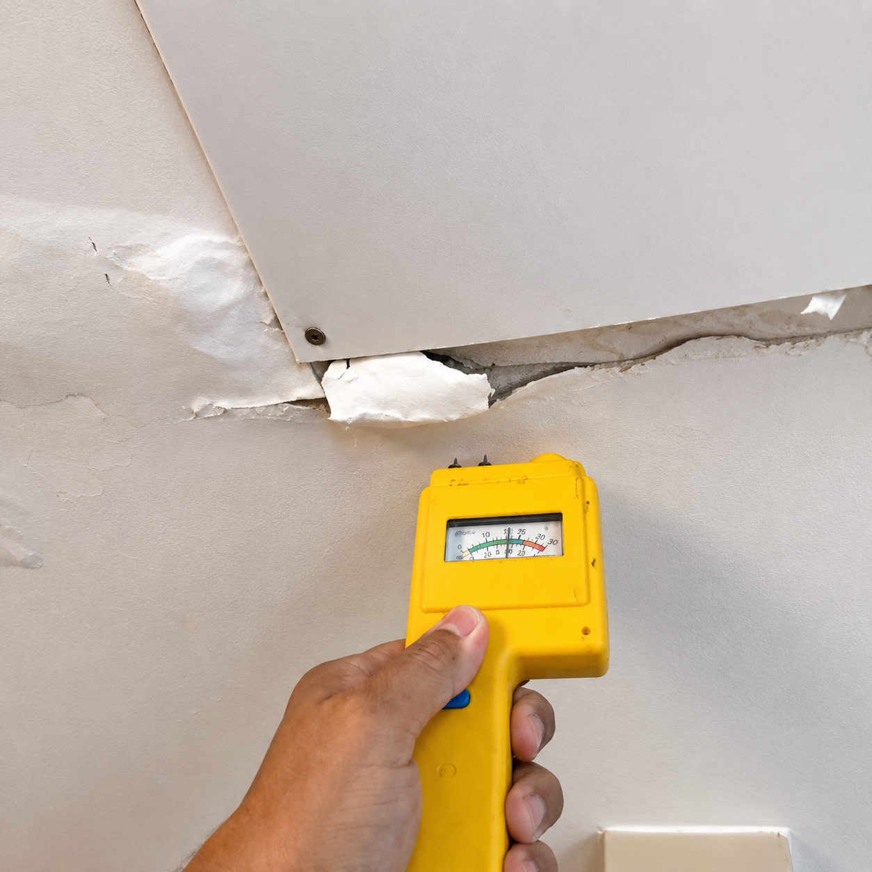 Moisture meter checking water damage to choose the right leak detection technology in Australia